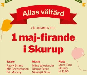 Vänsterpartiet Skurup 1 maj-firande